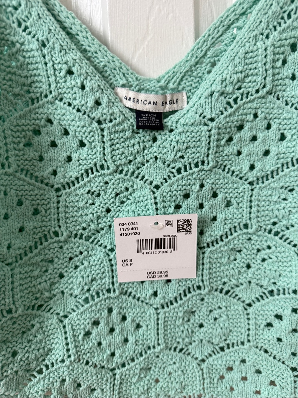 American Eagle Outfitters Mint Crochet V-Neck Camisole - Picture 3 of 4